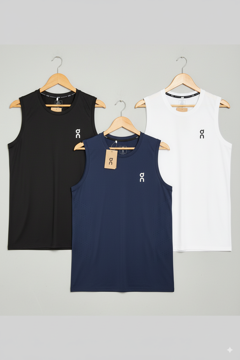 PACK X3 CAMISETAS SIN MANGA ON CLOUD